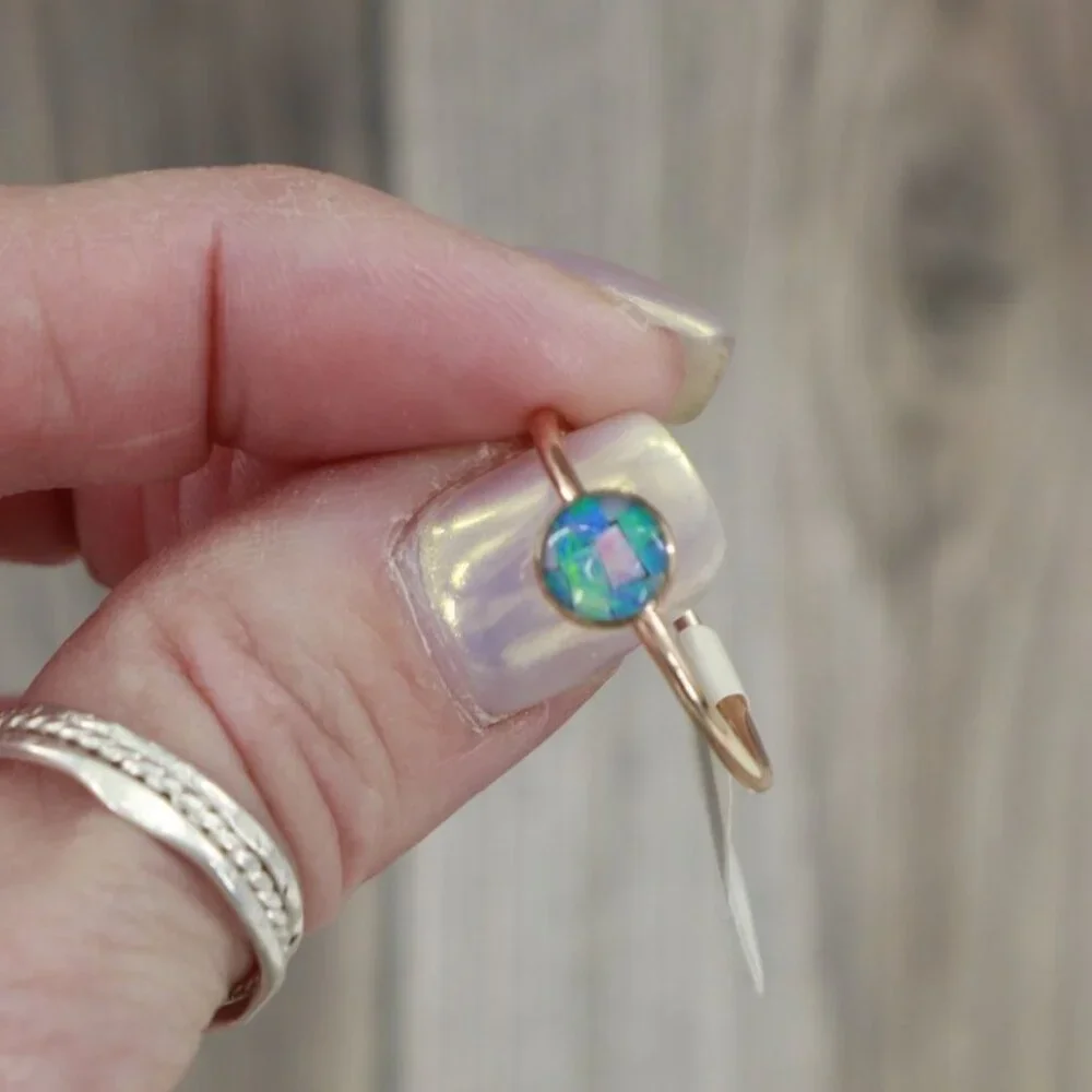 Mosaic Opal Ring 9 Gold Modern Minimalist Elegant Timeless Dainty Boho‎ NWT